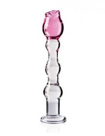 Icicles No.12 Pink Flower Glass Wand