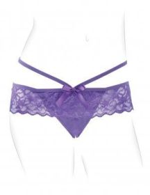 Fantasy For Her Crotchless Panty Thrill-Her O/S Purple (SKU: TCN-PD4933-12)